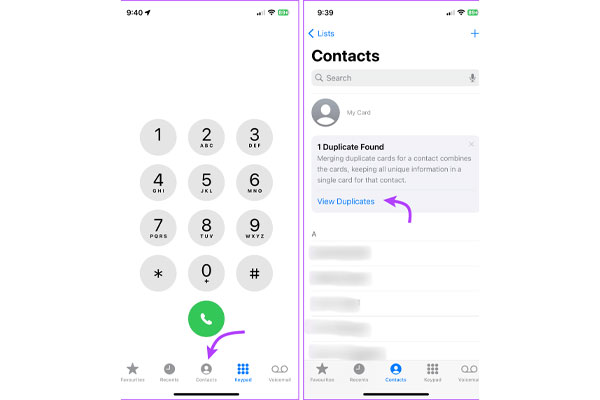 روش سریع و خودکار در آیفون — «View Duplicates» (ادغام خودکار)